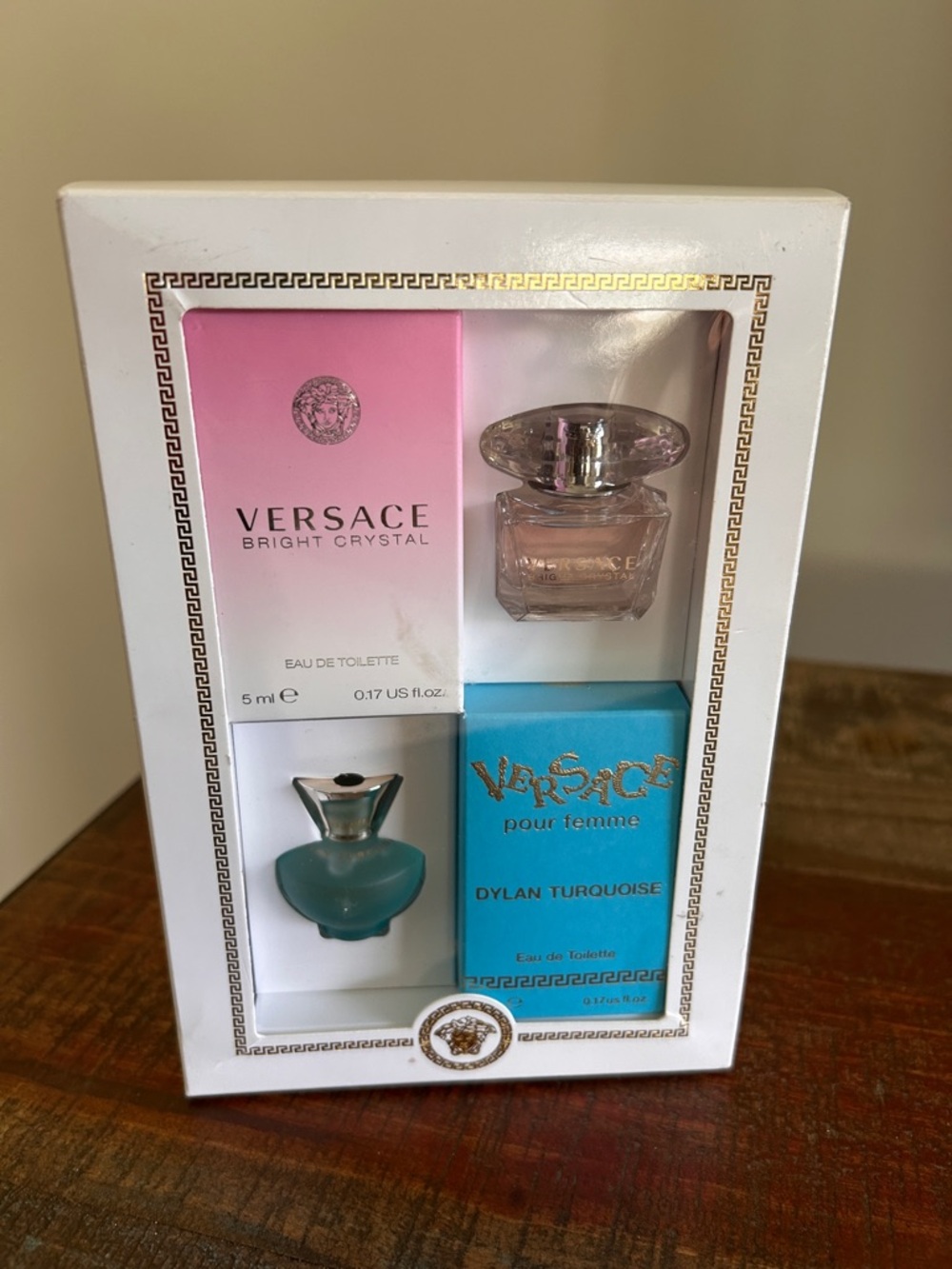 Versace Mini Bright Crystal/Dylan Turquoise Fragrance Set, FACTORY SEALED